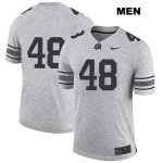 Men's NCAA Ohio State Buckeyes Tate Duarte #48 College Stitched No Name Authentic Nike Gray Football Jersey KY20H03LO